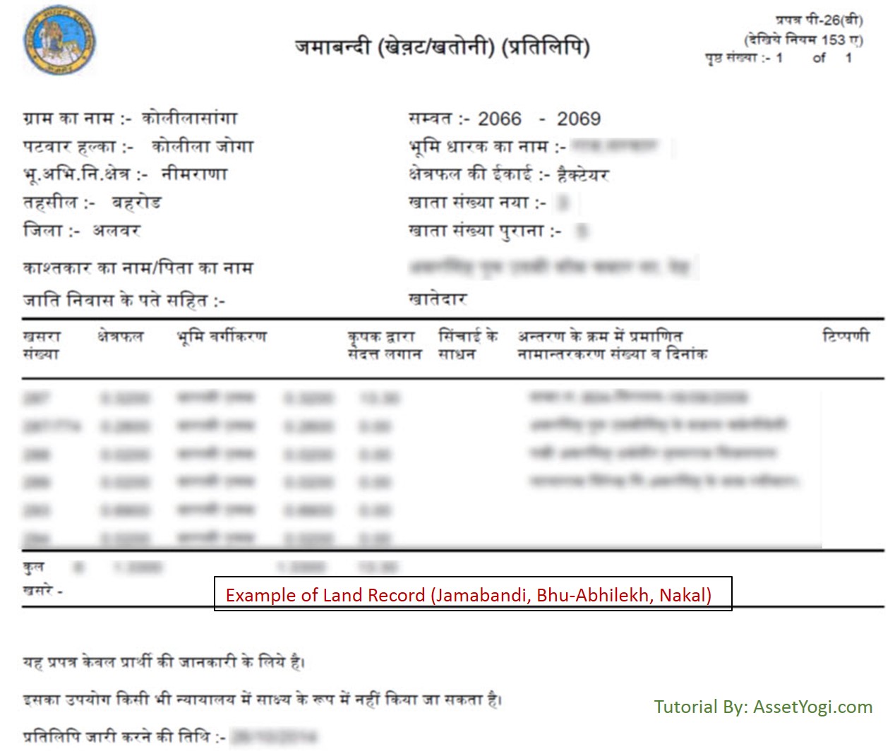 Apnakhata Rajasthan Land Record GUIDE Apnakhata raj nic in