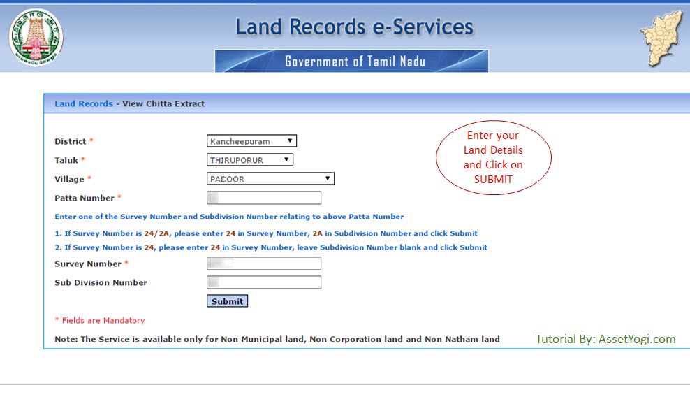 Patta Chitta Tamil Nadu Land Records | Step-by-Step Guide