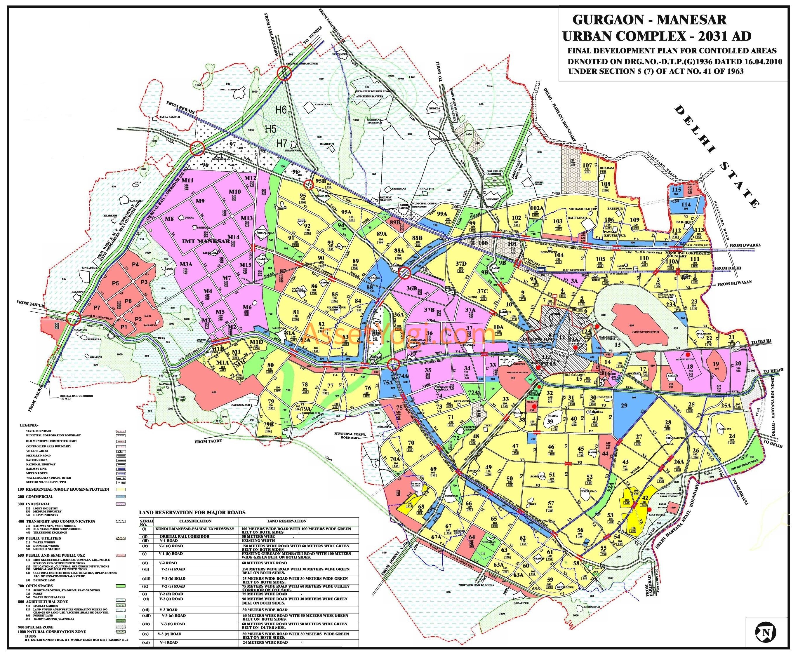 Gurgaon Master Plan 2031 2025 2022 Map Summary 