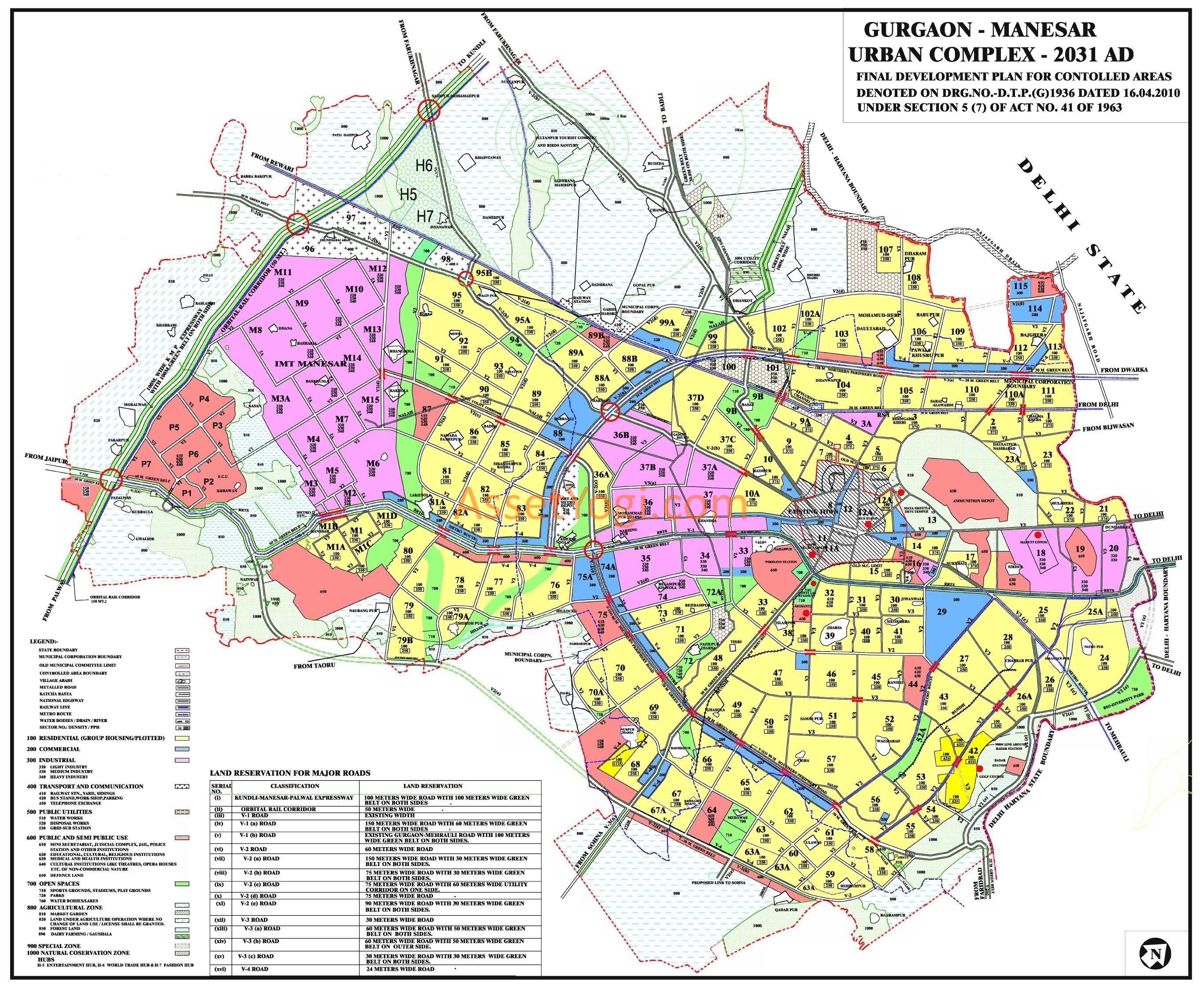 Gurgaon Master Plan 2031 Map Color 