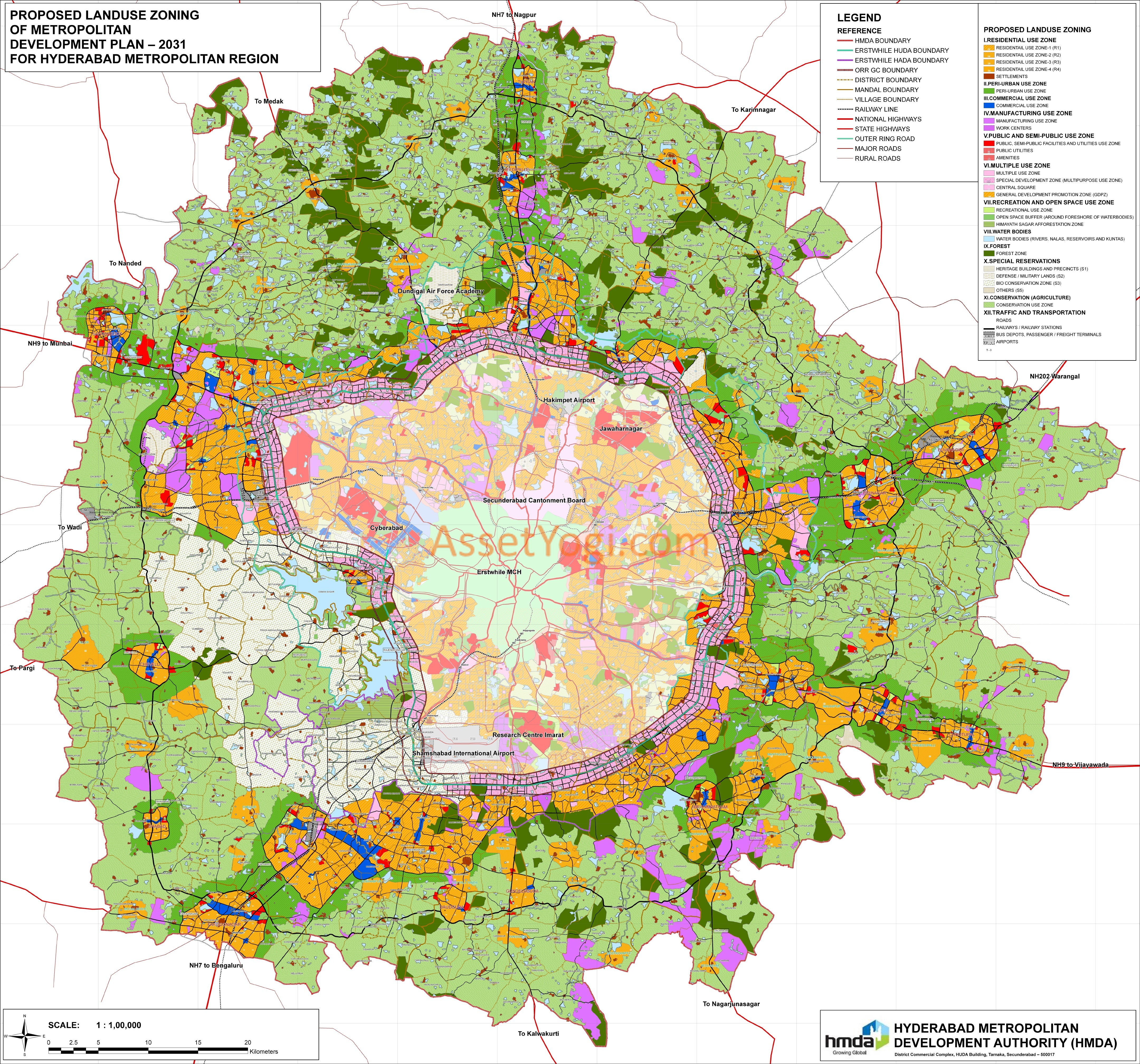 Residential Zones In Hyderabad R3 R4 Zones In Hmda Master Plan 2031 ...