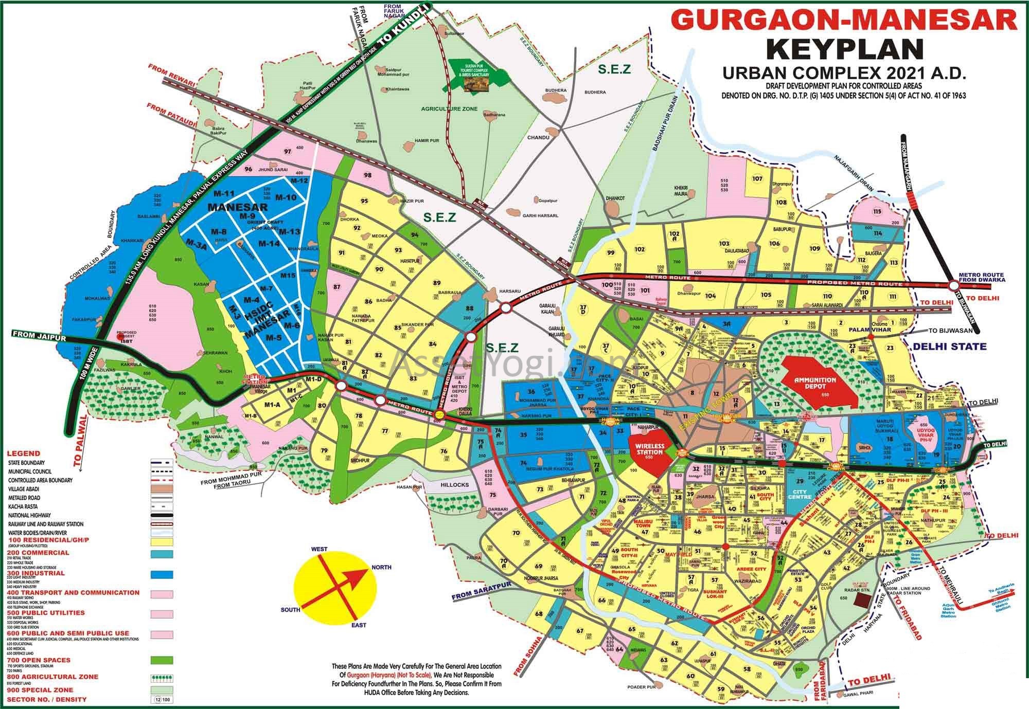 Gurgaon Master Plan 2021 Map Color 